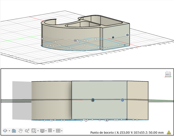 Modelo 3D — Vista Isométrica y Frontal