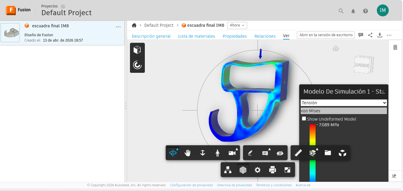 Resultado — Tensión de Von Mises