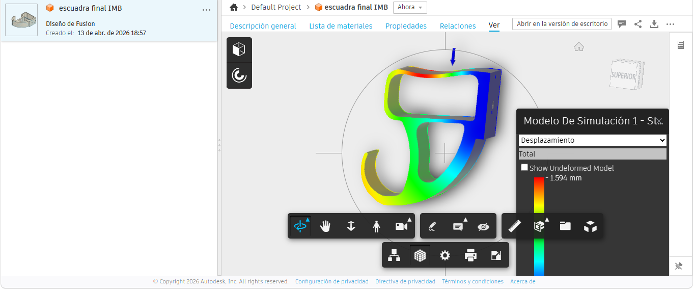 Resultado — Desplazamiento Total